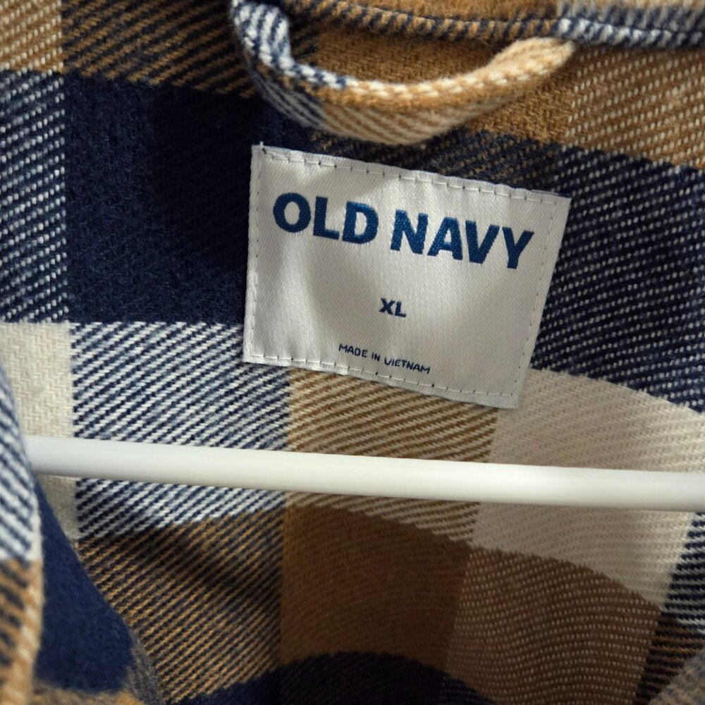 Old Navy Soft-Brushed Utility Shacket - Rust/Navy… - image 3